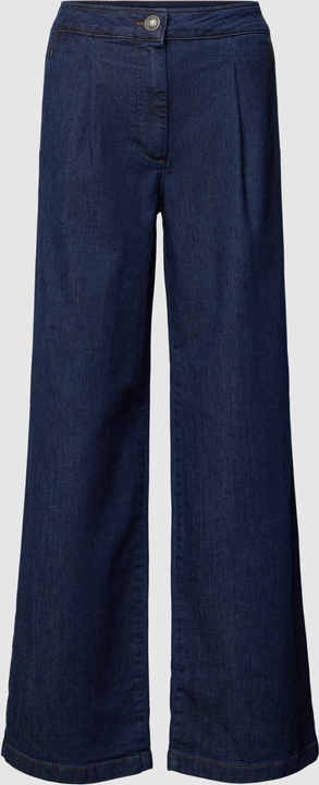 Granatowe jeansy More & More z bawełny w stylu casual