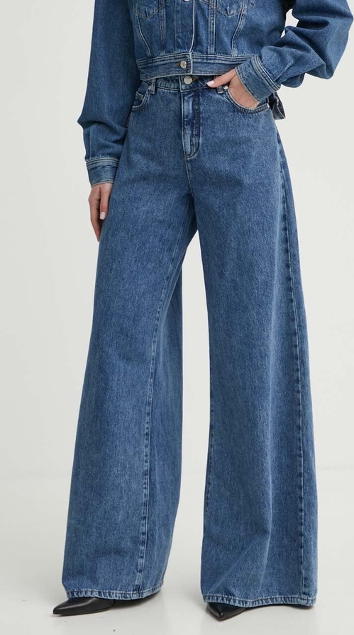 Granatowe jeansy Moschino Jeans w stylu casual