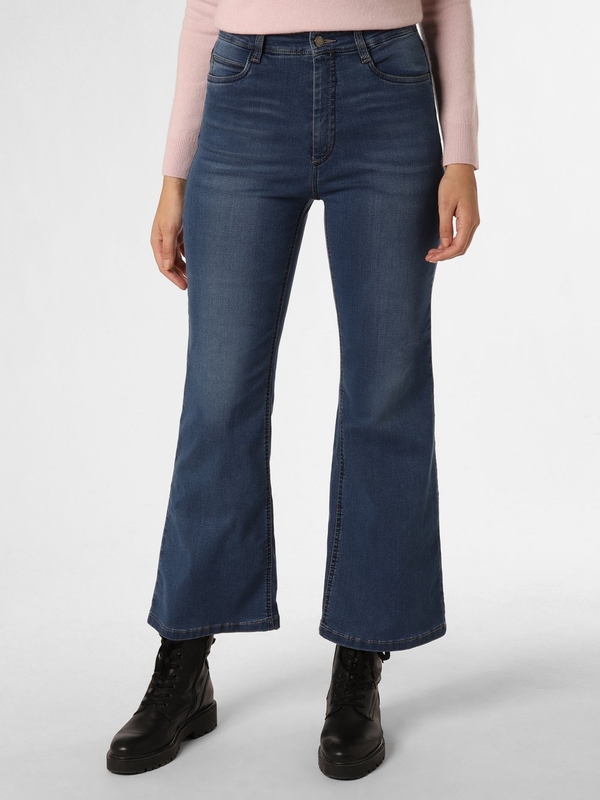 Granatowe jeansy Olivia w street stylu