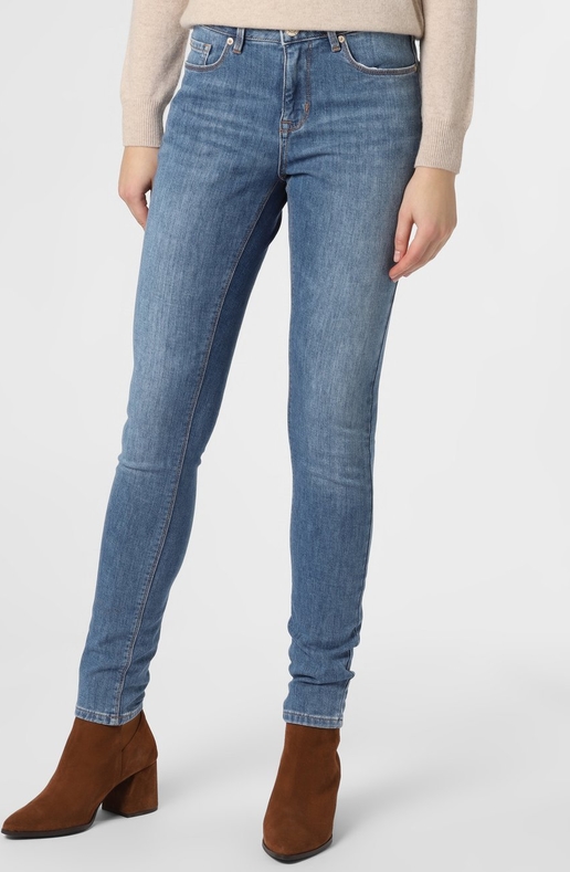 Granatowe jeansy Opus z bawełny w street stylu