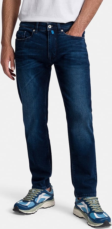 Granatowe jeansy Pierre Cardin z bawełny w stylu klasycznym
