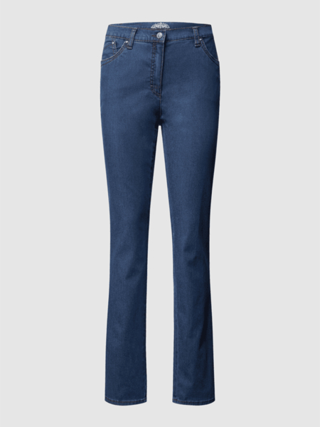 Granatowe jeansy Raphaela By Brax w stylu casual z bawełny
