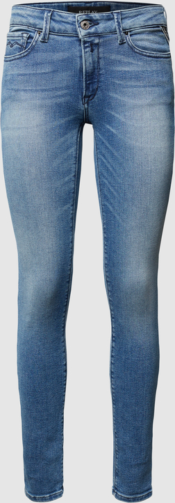 Granatowe jeansy Replay w stylu casual z bawełny