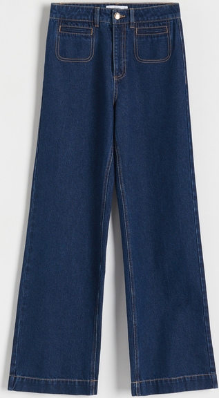 Granatowe jeansy Reserved w street stylu z tkaniny
