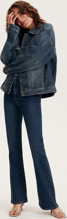 Granatowe jeansy Reserved w stylu casual z bawełny