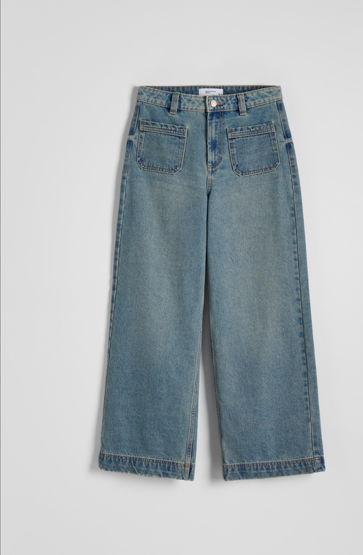 Granatowe jeansy Reserved z bawełny w stylu casual