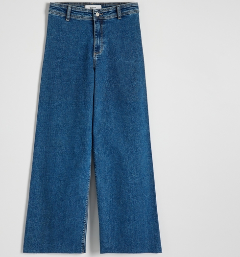 Granatowe jeansy Reserved z bawełny w stylu casual