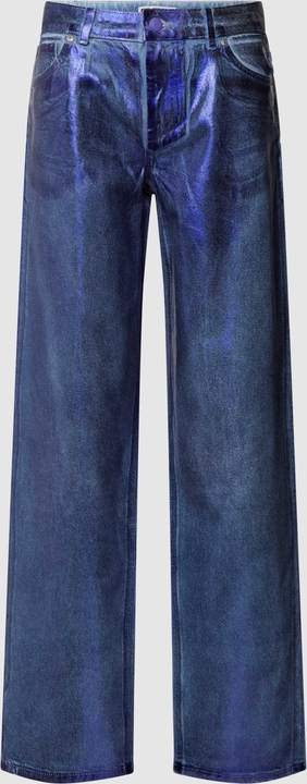 Granatowe jeansy Review w street stylu z bawełny