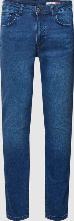 Granatowe jeansy Review z bawełny w street stylu