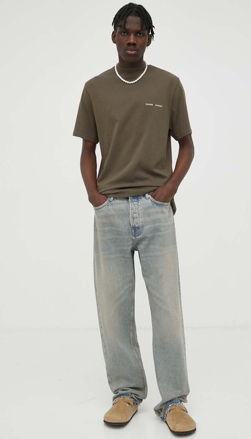 Granatowe jeansy Samsoe Samsoe z bawełny