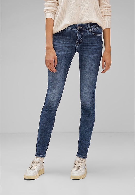 Granatowe jeansy STREET ONE w stylu casual
