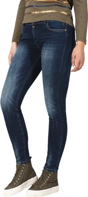 Granatowe jeansy Timezone z bawełny w street stylu