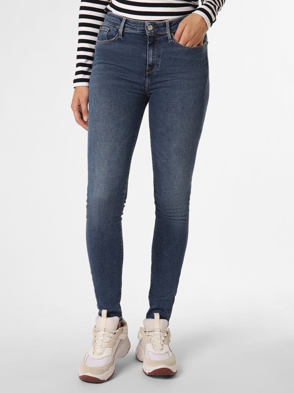 Granatowe jeansy Tommy Hilfiger z bawełny w street stylu