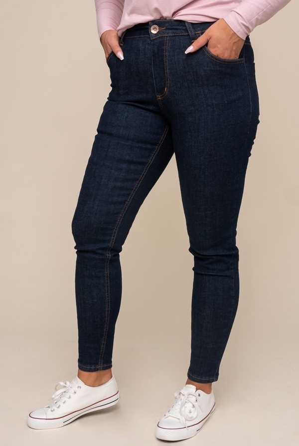 Granatowe jeansy Tono w street stylu z jeansu