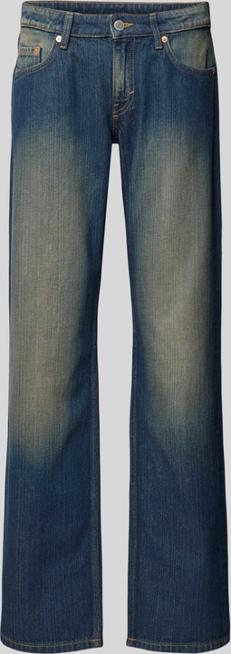 Granatowe jeansy Weekday w stylu casual z bawełny