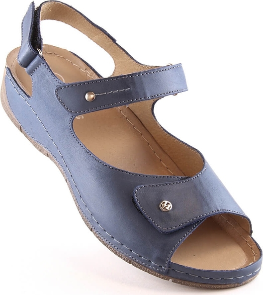 Granatowe sandały Helios w stylu casual