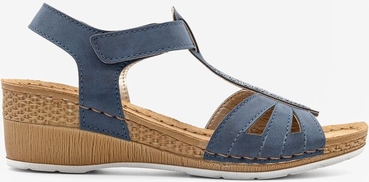 Granatowe sandały Inblu na koturnie w stylu casual