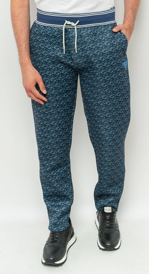 Granatowe spodnie Guess w młodzieżowym stylu z dresówki