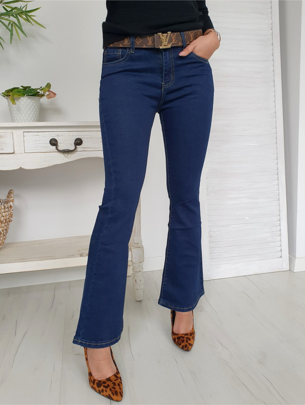 Granatowe spodnie Ottanta z jeansu