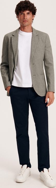 Granatowe spodnie Reserved w stylu casual