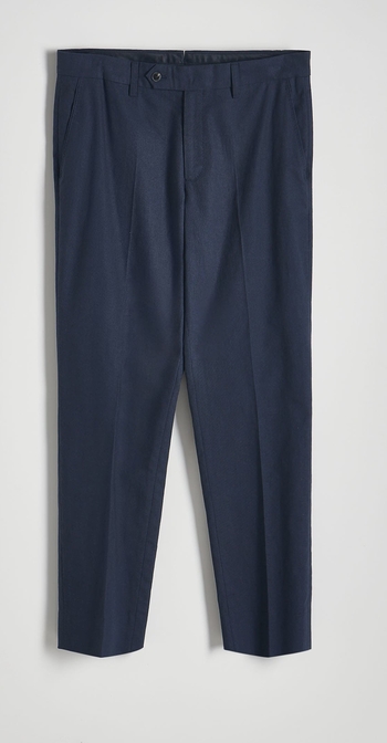 Granatowe spodnie Reserved w stylu casual z lnu