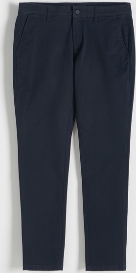 Granatowe spodnie Reserved z bawełny w stylu casual