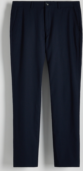Granatowe spodnie Reserved z tkaniny w stylu casual