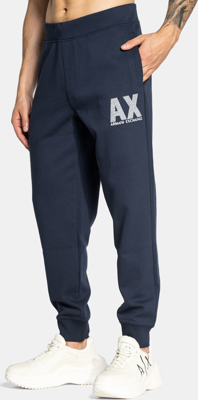 Granatowe spodnie sportowe Armani Exchange w sportowym stylu