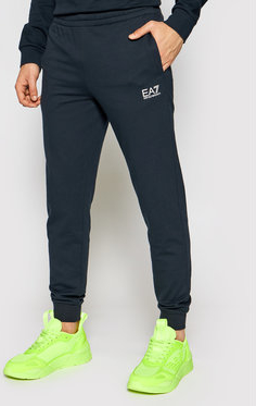 Granatowe spodnie sportowe EA7 Emporio Armani z dresówki