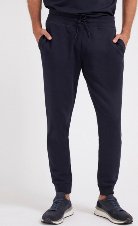 Granatowe spodnie sportowe Guess w sportowym stylu z dresówki