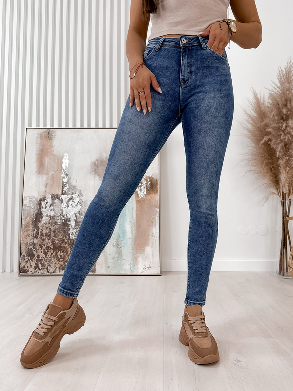 Granatowe spodnie Ubra z jeansu