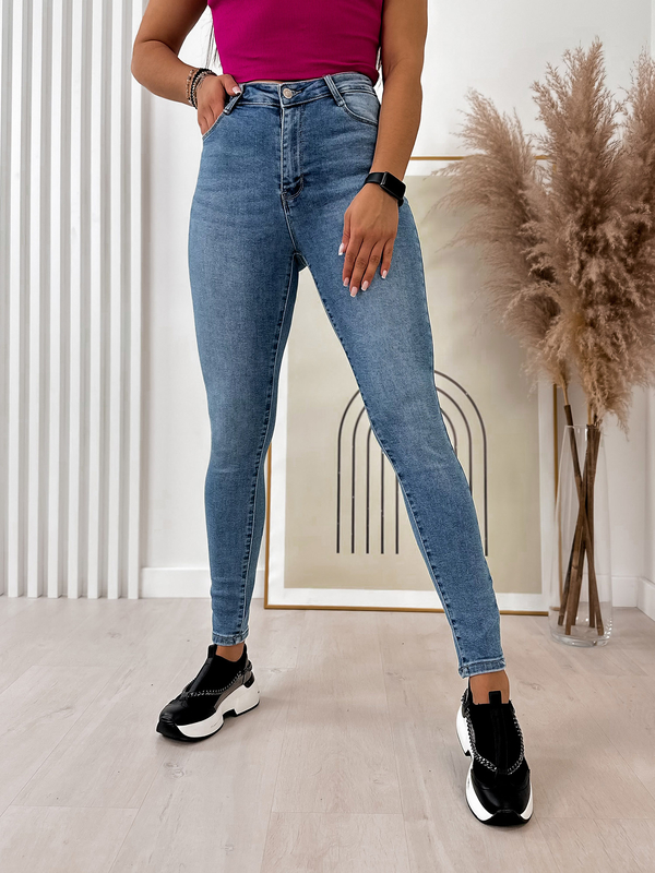 Granatowe spodnie Ubra z jeansu