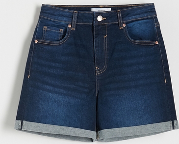 Granatowe szorty Reserved z jeansu w stylu casual