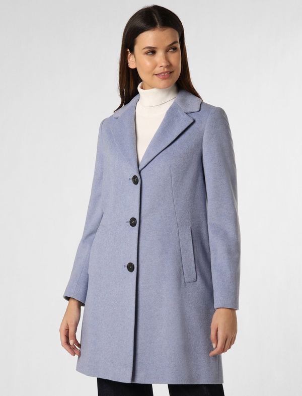 Granatowy płaszcz Betty Barclay z wełny w stylu klasycznym bez kaptura