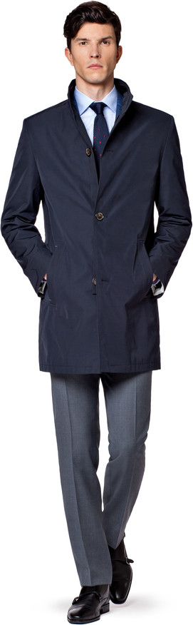 Granatowy płaszcz męski LANCERTO w stylu casual