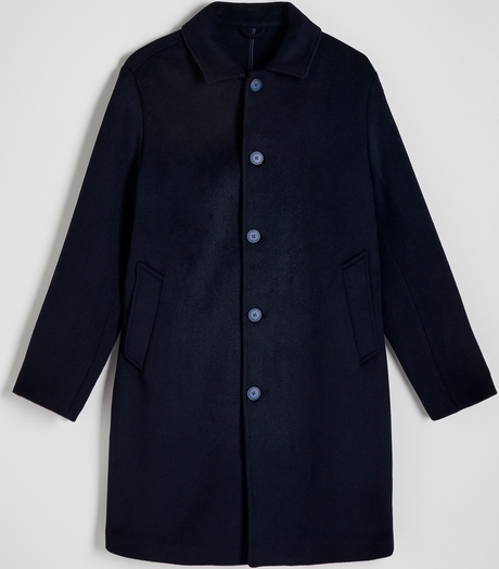 Granatowy płaszcz męski Reserved w stylu klasycznym