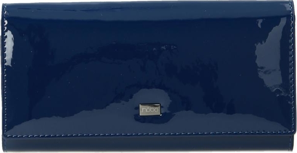 Granatowy portfel NOBO w stylu glamour ze skóry