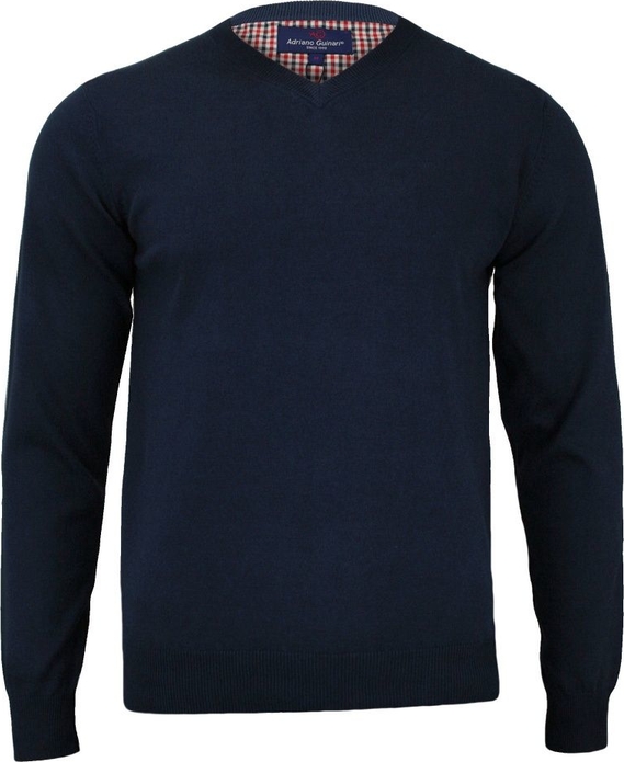 Granatowy sweter Adriano Guinari w stylu casual z bawełny
