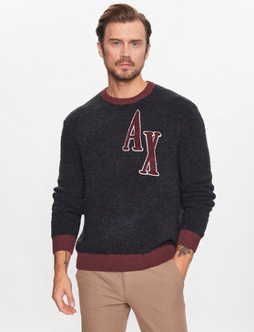 Granatowy sweter Armani Exchange w młodzieżowym stylu