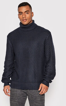 Granatowy sweter Armani Exchange w stylu casual z golfem