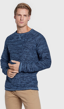 Granatowy sweter Blend w stylu casual z okrągłym dekoltem