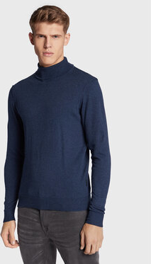 Granatowy sweter Blend z golfem w stylu casual