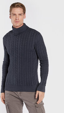 Granatowy sweter Bomboogie w stylu casual z golfem