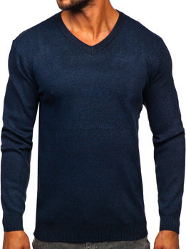 Granatowy sweter Denley w stylu klasycznym