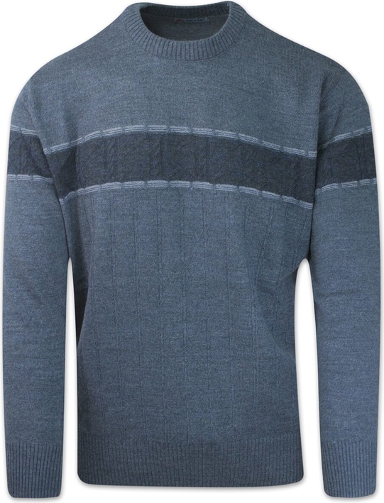 Granatowy sweter Devir z tkaniny z okrągłym dekoltem