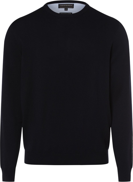 Granatowy sweter Finshley & Harding w stylu casual z okrągłym dekoltem