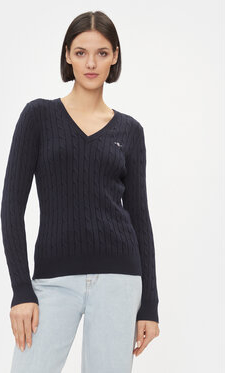 Granatowy sweter Gant z bawełny w stylu casual