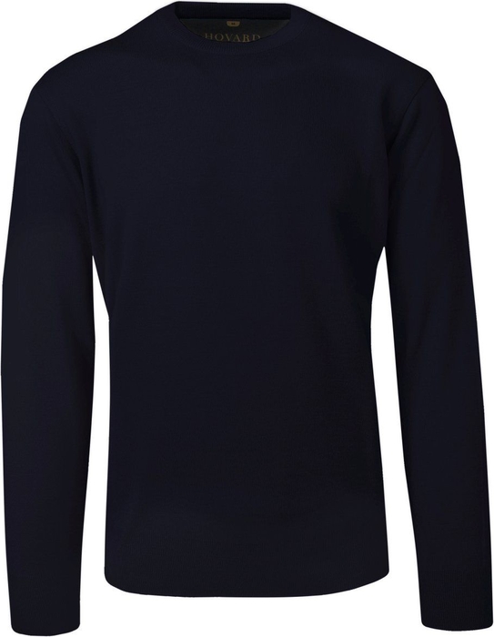 Granatowy sweter Hovard w stylu casual z wełny