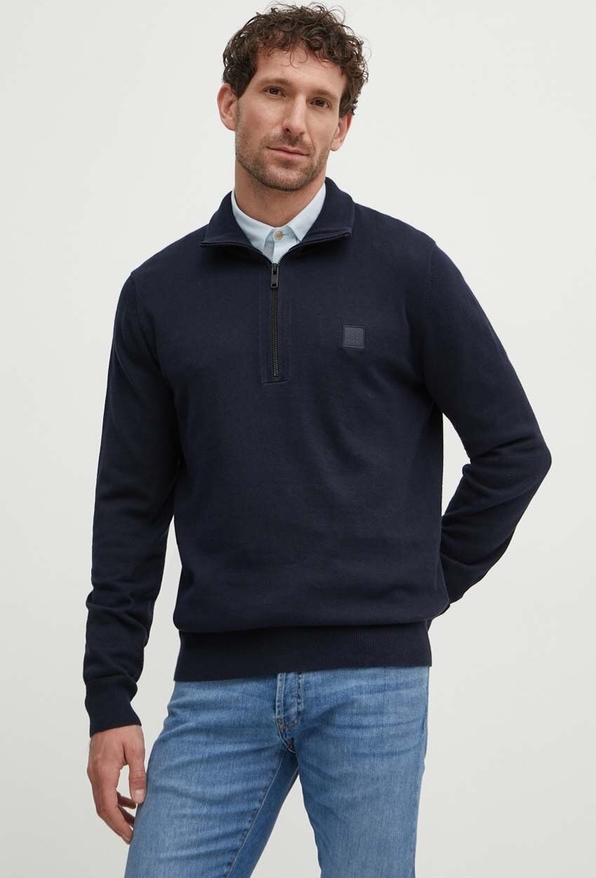 Granatowy sweter Hugo Boss z kaszmiru w stylu casual