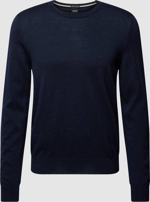 Granatowy sweter Hugo Boss z okrągłym dekoltem